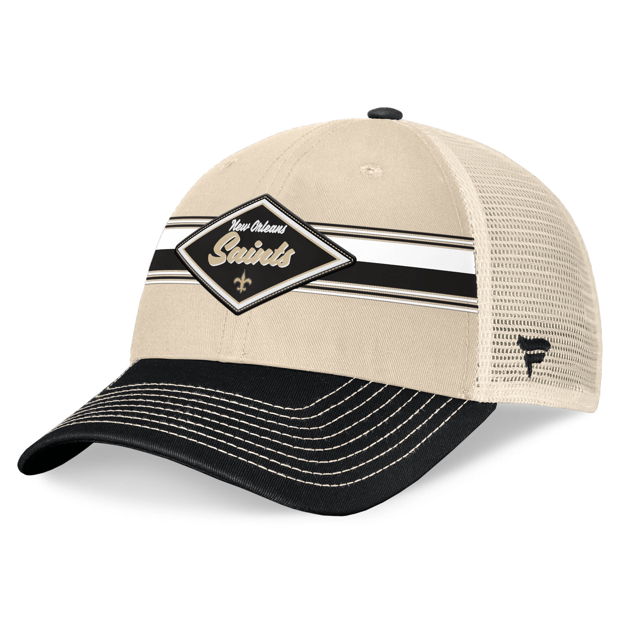 mens fanatics naturalblack new orleans saints diamond stripe trucker adjustable hat | New Orleans Saints Shop For NFL Gear & Apparel