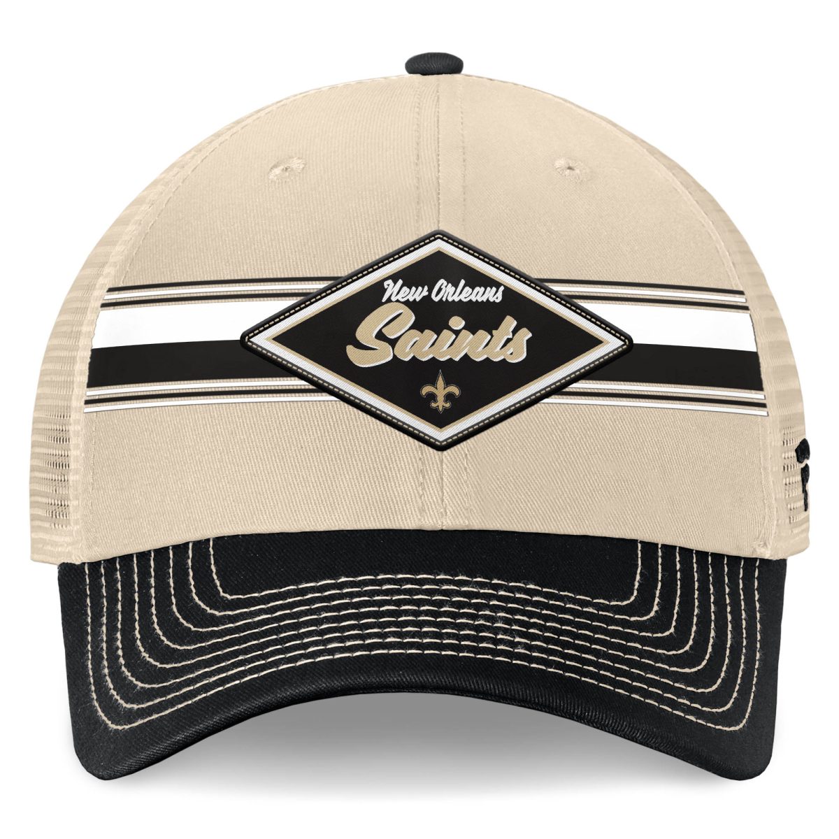mens fanatics naturalblack new orleans saints diamond stripe trucker adjustable hat | New Orleans Saints Shop For NFL Gear & Apparel