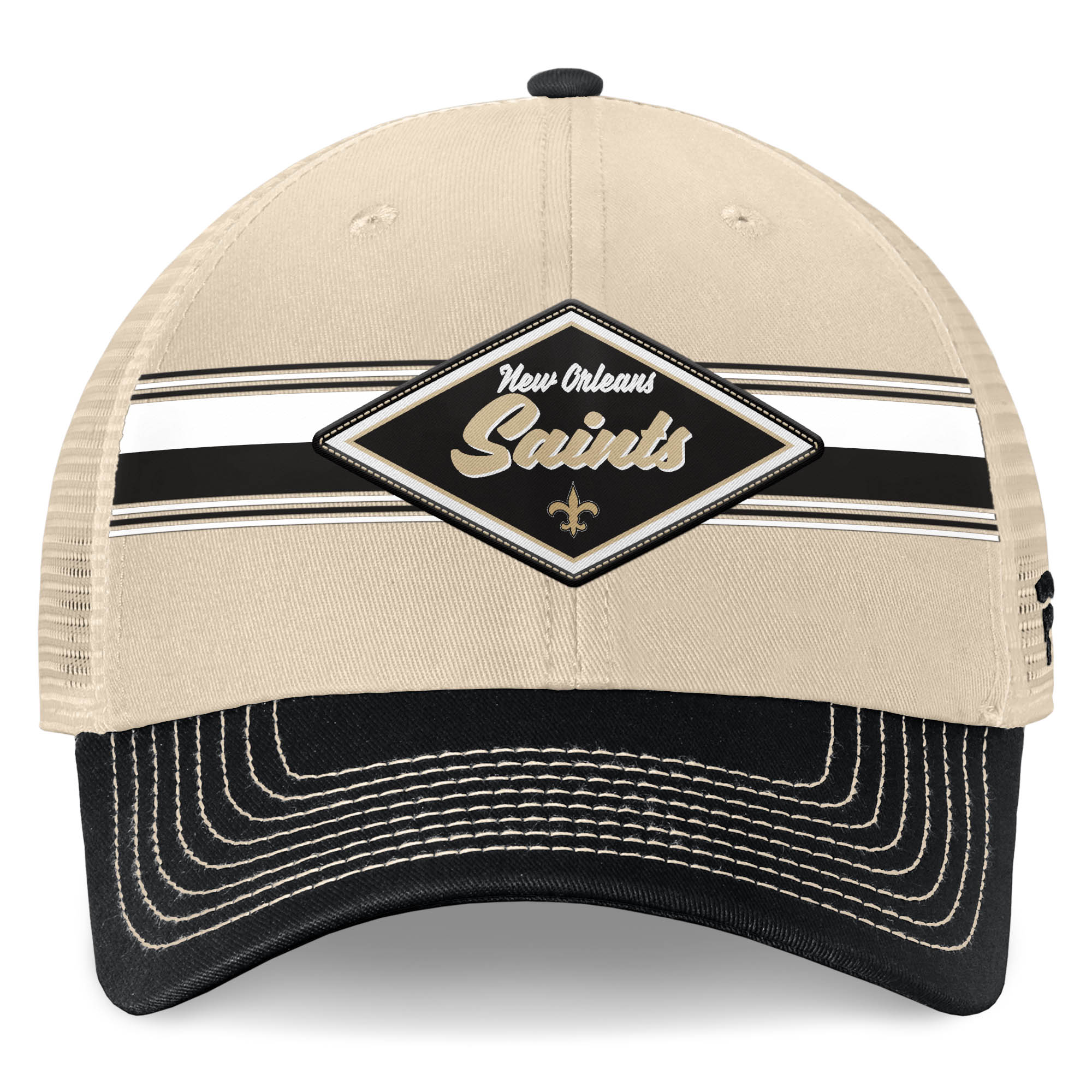 mens fanatics naturalblack new orleans saints diamond stripe trucker adjustable hat | New Orleans Saints Shop For NFL Gear & Apparel