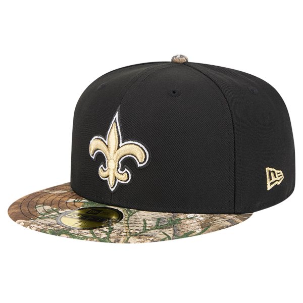 mens new era black new orleans saints active two-tone camo 59fifty fitted hat | New Orleans Saints Shop For NFL Gear & Apparel